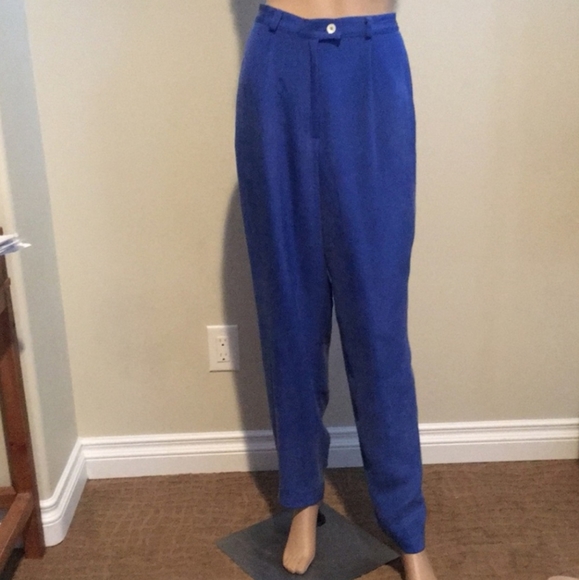 Retro high waisted cobalt blue pant - Picture 1 of 2